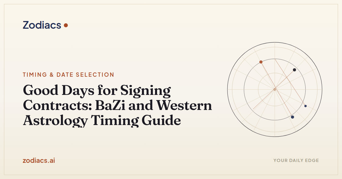 Good Days for Signing Contracts: BaZi and Western Astrology Timing Guide