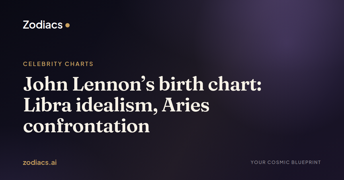John Lennon’s birth chart: Libra idealism, Aries confrontation