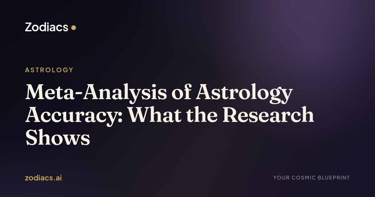 Meta-Analysis of Astrology Accuracy: What the Research Shows